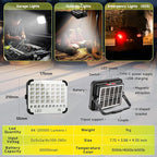200W LED Solar Work Light, Sinear 20000LM Magnetic Portable Light, 20000mAh Rechargeable with 5 Modes, IP66 Waterproof for Outdoor Camping, Car Repair, Building, Workshop, Garage, Emergency