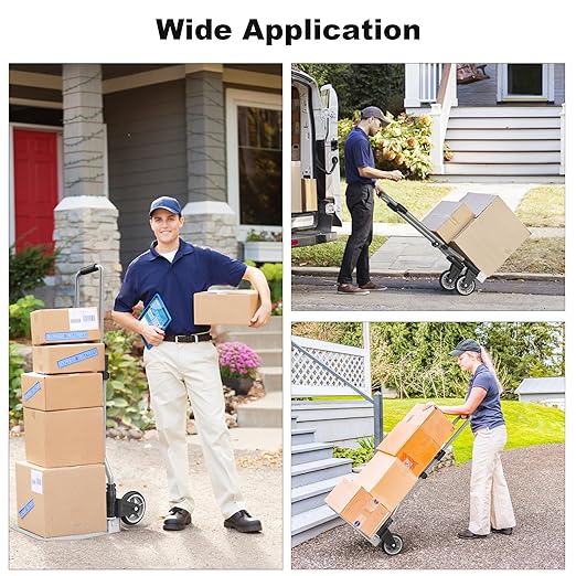 Folding Hand Truck Dolly Cart, 180LBS Portable Aluminum Hand Truck Foldable with Telescoping Handle and Elastic Cord for Luggage, Boxes, Functionality Foldable Dolly for Home, Moving, Black Gray