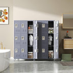72" Tall Emplyee Locker with Shelves and Hooks 9 Doors Steel Sports Locker for Office Home Bedroom School Gym Garage, Metal Staff Locker Locking Storage Lockers Cabinet,Grey