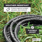Iron Forge Cable 12 Gauge Outdoor Extension Cord 6 Ft, SJTW 12/3 Heavy Duty Extension Cord 3 Prong, Flame Retardant Black Electric Cable - Lighted End