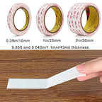 Double Sided Tape 2in X 9.85ft，Heavy Duty Removable Mounting Tape, Picture Hanging Adhesive Strips