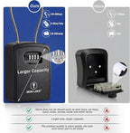 Iron Lock® Key Lock Box Portable with Cable Shackle & Wall Mount – Waterproof Heavy Duty Metal Lock Box for Keys with 4-Digit Combination Code on Door Knob, Fence, Pipe or Gate (Black, XXL)