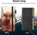 Car Registration and Insurance Holder, Leather Car Glove Box Organizer, Cool Car Accessories for ID, Driver's License Cards & Essential Document,business cards,Men&Women,Cow Sunflowers