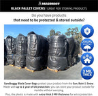 Sandbaggy Black Pallet Covers | Made in USA | Tarp Fits Large Pallets Up to 55" x 55" x 75" | Built w/ 1 Year UV Protection | Heavy Duty 3 Mil Thick Plastic (Pack of 250, 3 Mil Thick)
