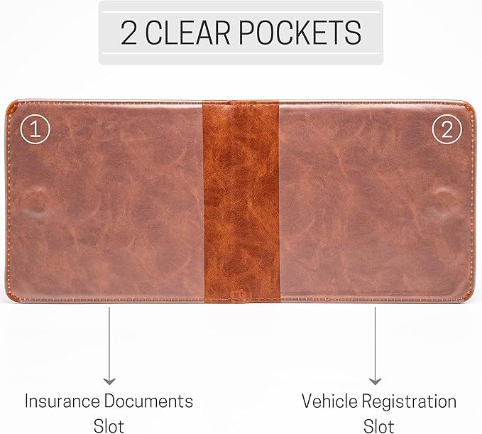 CANOPUS Car Registration and Insurance Holder, Magnetic Closure, Embossed Card Document Holder, Vehicle Glove Box Organizer, Wallet for Auto, SUV, Motorcycle, Truck, Waterproof, Truck Model