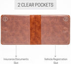 CANOPUS Car Registration and Insurance Holder, Magnetic Closure, Embossed Card Document Holder, Vehicle Glove Box Organizer, Wallet for Auto, SUV, Motorcycle, Truck, Waterproof, SUV Model
