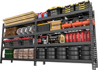 8000LBS 78 "W x 24 "D x 72 "H Garage Shelving, 4-Tier Industrial Iron Shelving Unit Garage Storage Rack for Basement Warehouse, Black