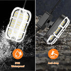 100ft LED Construction String Lights,Super Bright 15000lm 150w Adjuest 90&180 Degrees On Both Sides Waterproof IP66 Led String Work Lights, Construction Temporary Lights (100ft-Adjustable 10lights).
