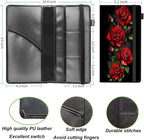 Car Registration and Insurance Holder,Leather Vehicle Glove Box Organizer Wallet for Document,Perfect for any Car,Truck,Motorcycle,Driver License,Trailer or Boat,Men & Women,Red Roses Flowers