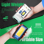 WARSUN 2PC LED Work Light Rechargeable, Magnetic COB Portable Worklights, 40w 1500 Lumens,Metal Hanging Hook 3 Lighting Modes, Job Site Lighting for Car Repairing,Camping,Hunting, Blue