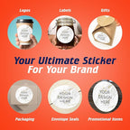 100 Custom Vinyl Stickers - Upload Your own Image, Text, Design, Logo - Personalized Logo Labels for Handmade, Packaging, Bottle, Jars, Candle, Brand Stickers (Gold Marble, 6x6)