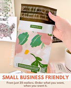 Poly Mailers 6x9-25 Pack Biodegradable Shipping Bags for Stationery and Small Accessories - Impack Self-Seal Waterproof Thick Mailing Envelope for Small Items - Pastel Petals