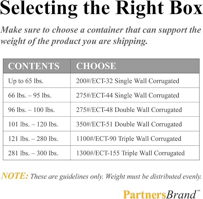 PARTNERS BRAND 24x24x7 Flat Corrugated Boxes, Flat, 24L x 24W x 7H, Pack of 10 | Shipping, Packaging, Moving, Storage Box for Home or Business, Strong Wholesale Bulk Boxes