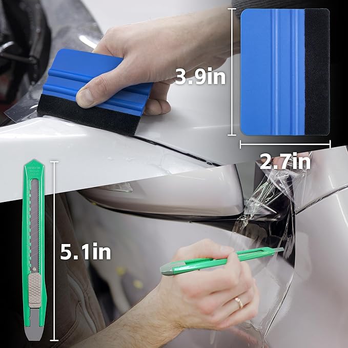 Lypumso Clear Vinyl Wrap Tape, Car Door Edge Guard Door Sill Protector, Transparent Paint Protection Film for Most Cars Rearview Mirror Handle Bumper Window Stair (Clear, 1ft x 10ft)