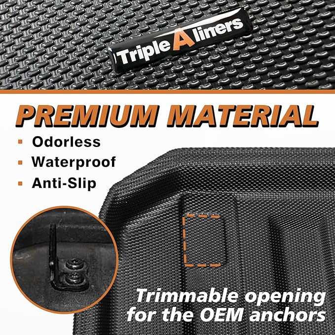 TripleAliners Truck Bed Mat Compatible with 2017-2024 2025 2026 Honda Ridgeline Accessories 5.3FT Vehicle Perfectly Flush All Weather Protection TPE Heavy Duty Pickup Car Bed Cargo Mat