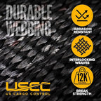 US Cargo Control Cargo Nets for Pickup Truck Bed 6.8 FT x 4.2 FT (2-Pack), Adjustable Truck Cargo Nets with S-Hooks & Cam Buckles, Fits Long Pickup Beds - Can Also Use in Trailers, Garages, Sheds