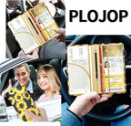 Car Registration and Insurance Card Holder, Leather License Document Floral Glove Box Compartment Organizer, Car Wallet Case for Essential Info, License Cards, ID Card