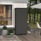 LUCYPAL Outdoor Storage Cabinet Waterproof,Metal Storage Shed with Shelves,Tool Shed with Lockable Doors and Slooping Roof for Garden,Backyard,Patio Lawn,Grey