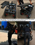 Electric Flatbed Durable Heavy Duty Steel Flatbed Cart Folding Hand Cart 600kg Capacity Reinforced Hand Truck for Warehouse Logistics Construction
