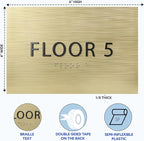 6" X4" Floor 5 Sign - ADA Compliant Tactile Graphics Grade 2 Braille Text | Wall Mount Plastic Directional Assistance, Floor Number Sign for Office, Schools, Hospitals, Apartments