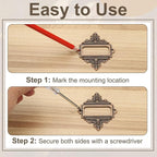 uxcell 10 Pcs Metal Label Holder, 2.2 x 2.4 Inch Small Vintage Card Frame Tag Floral Lace Label Holder with Screws for File Boxes Drawers Door Cabinet Book Shelves, White Nickel