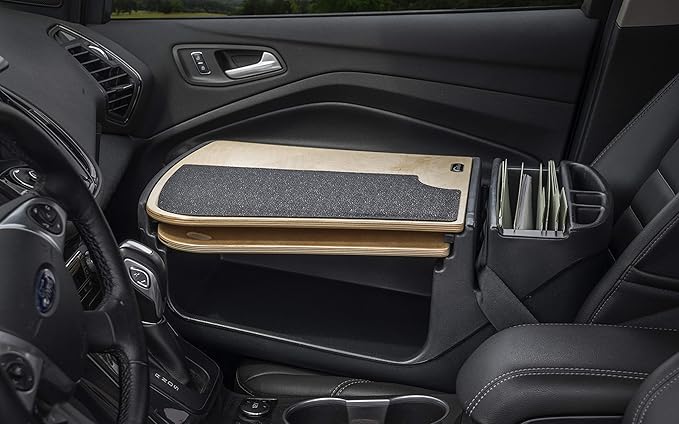 AutoExec GripMaster Car Desk for Your Vehicle Workstation and Mobile Office, Natural with 400 watt Power Inverter