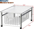 Simple Houseware Stackable Basket Drawer, Chrome