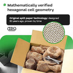IDL Packaging 15.25" x 22" Honeycomb Kraft Packing Paper Sheets (Pack of 500), White – USA-Made Eco-Friendly Bubble Wrap Alternative for Shipping, Moving, Storage - Innovative Interlocking Slit Design