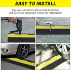 3 Pack Heavy Duty Rubber Cable Protectors with 2 Channel Ramps, 11000lbs Capacity Speed Bumps for Cables and Vehicles, Durable for Indoor and Outdoor Use