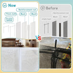140'' Retractable Baby Gates Extra Wide,34" Tall Retractable Dog Gate for Doorways, Security Upgrade Reinforcement Rods 11 Foot Retractable Baby Gate for Stairs, Indoor/Outdoor Retractable Gate