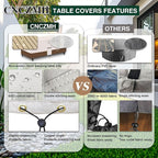 Heavy Duty Patio Furniture Covers Waterproof, 600D Outdoor Furniture Cover Waterproof for Sectional Sofa Couch, Outdoor Dining Table and Chair Set Covers 62''L x 42''W x 28''H, Beige Brown