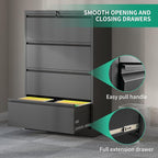 4 Drawer Lateral File Cabinets,Metal Filing Cabinet for Home Office,Wide Steel Storage Cabinet Commercial Drawer for Legal/Letter/A4 Size Files Assembly Required