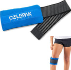 Ice Pack Sleeve - 5.5" x 9.5" Pouch Holder with Wide Elastic Strap (Ice Pack Not Included) Blue