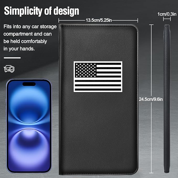 Car Insurance and Registration Card Holder | for BMW Ford Tesla Cadillac All Cars | Store Cards, ID License & Essential Documents | Premium Leather with Magnetic Closure