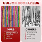 3 Pack 3.3x8.2 Feet Rainbow Foil Fringe Backdrop Curtains, Tinsel Streamers Birthday Party Decorations, Fringe Backdrop for Graduation, Baby Shower, Gender Reveal, Disco Party