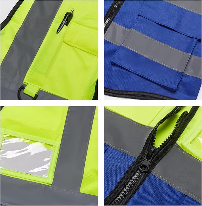 BeautyWill Custom Safety Vest Logo Class 2 High Visibility Reflevtive Vest Outdoor Protective Workwear