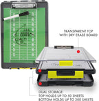 Dexas Clearview Clipcase Clipboard, 13.75 x 9.5 in, Gray/Yellow. See Papers Clearly Outdoors, Stay Organized and Dry. Ideal for Coaching, Teaching, homeschooling, Art, Trades, and Medical pros.