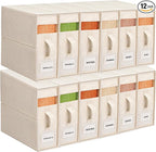12Pack Linen Sheet Organizers for Linen Closet - King/Queen Size Bedding Storage Boxes with Clear Window | Foldable, Dustproof Sheet Storage Organizer for Blankets & Sheet Sets,Off-white