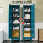 COFaR 67" Tall Pantry Cabinet, Peacock Blue Storage Cabinet with Magnetic Door & 4 Adjustable Shelves, Slim Freestanding Cupboard for Bathroom, Kitchen