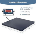 48"x48" Industrial Floor Scale, Accurate Pallet Scale with Digital Indicator, Heavy Duty Weighing Scale for Warehouse Weight Weighing, 10000 lb x 1 lb, Navy