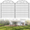 SUNLAX 5 Panels Decorative Garden Fence 12ft(L) x 32in(H) Metal Fence Panels Dog Fence Animal Barrier Fence No Dig for Backyard Outside Yard Patio Without Gate