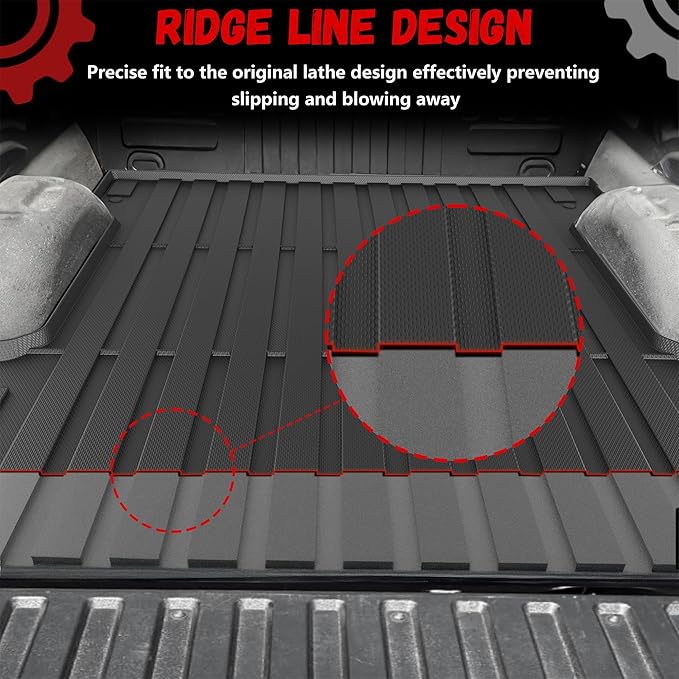 Truck Bed Mat Fit Ford F250 / F350 / F450 2017-2026 (6.75FT Bed), TPE All Weather Truck Bed Liner Cargo Liner SuperDuty Accessories