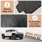 TripleAliners Truck Bed Mat Compatible with 2022 2023 2024 2025 GMC Hummer EV Pickup Accessories Vehicle Perfectly Flush All Weather Protection TPE Heavy Duty Pickup Car Bed Cargo Mat