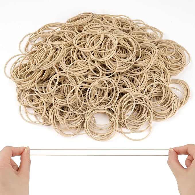 700 Pcs Rubber Bands, Size #16 Reusable Elastic Rubber Band for Office Supplies File Folders, Home Packaging, Crafts DIY Bundling, Multipurpose (Beige)
