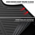 LASFIT Cargo Mat for Hyundai Elantra 2026 2025 2024 2023 2022 2021 & Elantra N 2022-2025, All Weather TPE Custom Fit Elantra & Elantra N Trunk Mat, Black