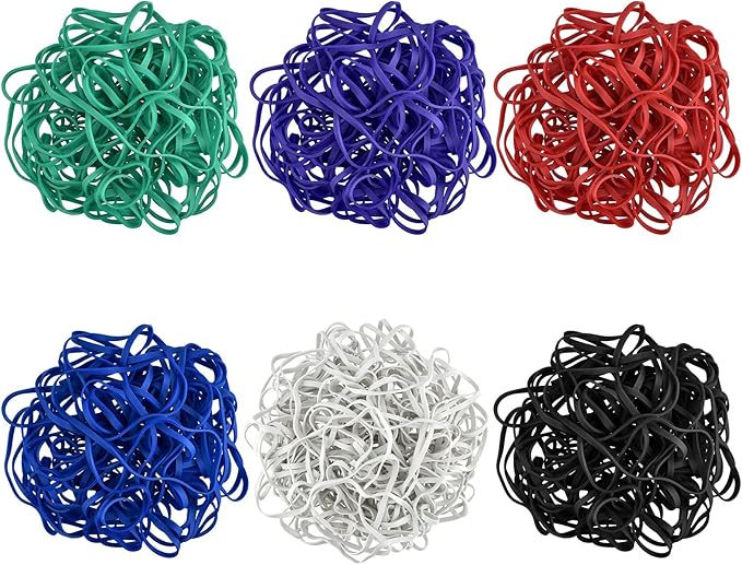 Large Heavy Duty Latex Rubber Bands 12 Inches Trash Can Bands Strong Elastic Bands for Office Supply, File Folders, Cat Litter Box, 60 Pack (Multicolour)