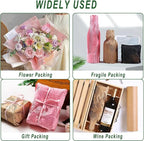 Honeycomb Packing Paper,12" W x 200' L Bubble Cushioning Wrap for Packing Moving,Products & Gifts Wrapping Paper,Recyclable and Biodegradable Shipping Packing Materials with 20 Fragile Sticker Labels