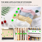 PARLAIM 1/2 Inch Round Adhesive Color-Code Dot Stickers,500 Stickers Inventory Dots Label in Dispenser Box,Fluorescent Green Circle Coding Labels for Office Home(Fluorescent Green)