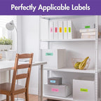620 PCS Removable Labels, 14 Colors Self-adhesive Stickers Water/Oil/Tear Resistant Sticker for for Food Containers, Kitchen, Files, Jars, Pantry Storage, Office, Bathroom, School (10 Sheets, 2 Sizes)