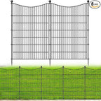 8 Panels No Dig Dog Fence Outdoor for Yard, 48 in(H) X 21 ft(L) Decorative Tall Garden Fence Animal Barrier, Rustproof Metal Wire Garden Edging and Borders, Temporary Fencing Stakes
